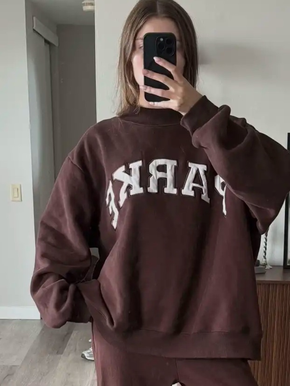 Parke Chocolate Brown Mockneck sweatshirt